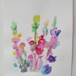 Colourful watercolour flowers.