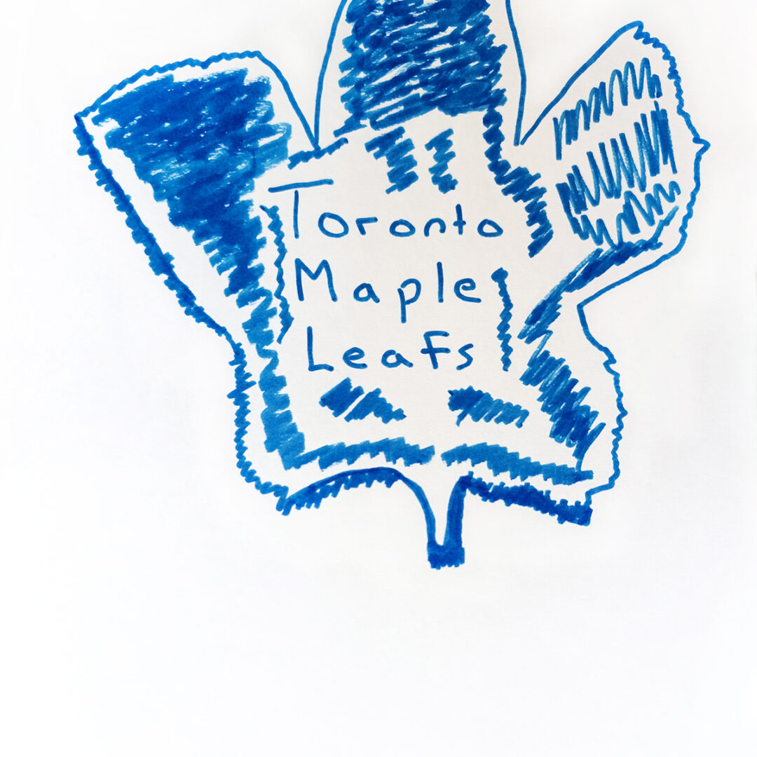 Illustration of Toronto Maple Leafs logo in marker.