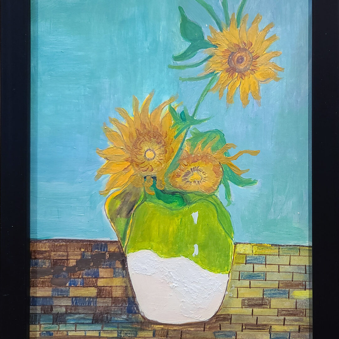 Joan Solomon Sunflowers inspired by the artist Van Gogh