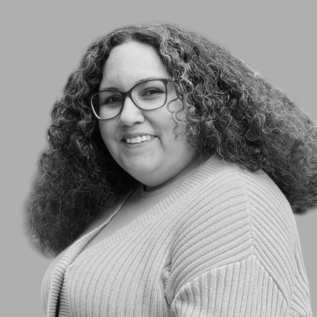 Black and white portrait of Susana Meza